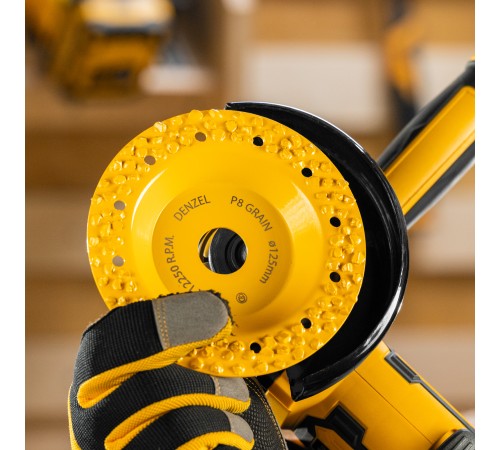 Чашка твердосплавная зачистная,125 мм, Плоская, крупное зерно #8// Denzel