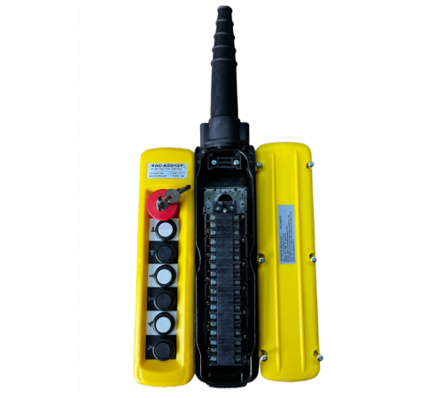 Пульт управления XAC-A6913Y для тали (6 кнопок, 2 скорости, ключ-марка, стоп, IP65, 380В)