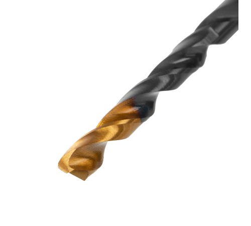 Сверло по металлу, 5 мм, HSS-Tin, Golden Tip, 10 шт. Denzel Сверло по металлу, 5 мм, HSS-Tin, Golden Tip, 10 шт. Denzel