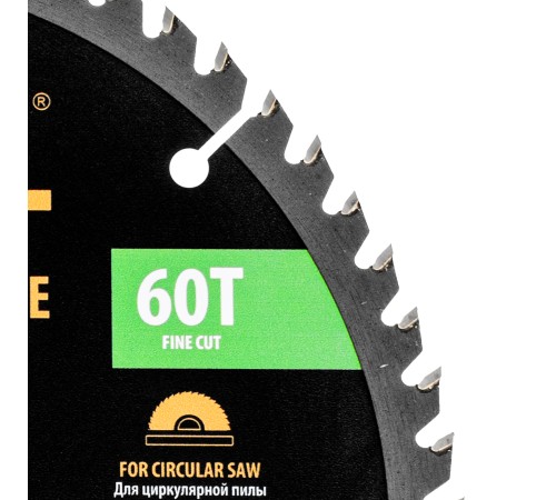 Пильный диск по дереву ф216 х 20 мм, 60 зубьев Denzel