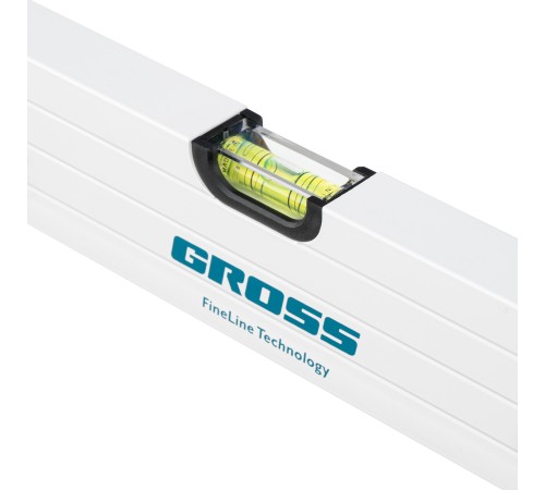 Уровень алюминиевый, 800 мм, усиленный, рукоятки, фрезерованный, 3 глазка, магнитный Gross