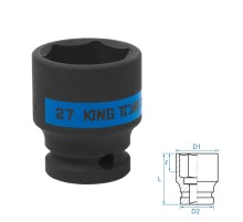 Головка торцевая ударная шестигранная 1/2", 27 мм KING TONY 453527M Головка торцевая ударная шестигранная 1/2", 27 мм KING TONY 453527M