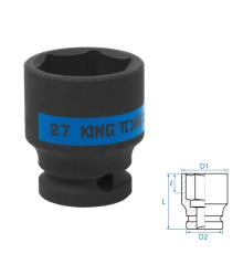 Головка торцевая ударная шестигранная 1/2", 27 мм KING TONY 453527M