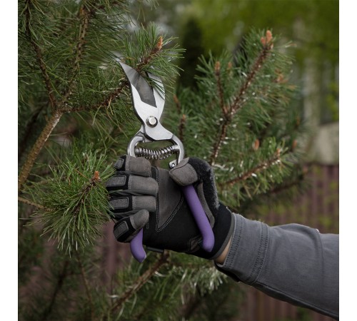 Секатор прямого реза, 255 мм, цельнокованый, металлические обрезиненные рукоятки, Palisad