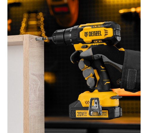 Дрель-шуруповерт аккумуляторная CDQ-20, Li-Ion, 20 В// Denzel