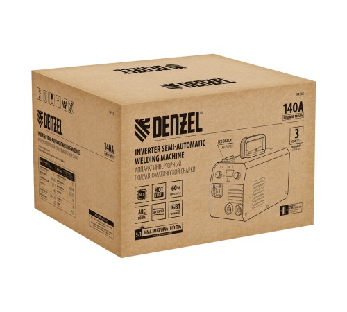 Аппарат инвертор. полуавтомат. сварки Mini MIG-140LFG, 140 А, ПВ 60%// Denzel