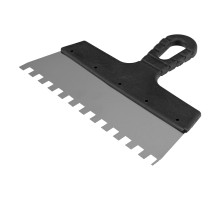 Шпатель из нержавеющей стали, 250 мм, зуб 10 х 10 мм, пластмассовая ручка Sparta