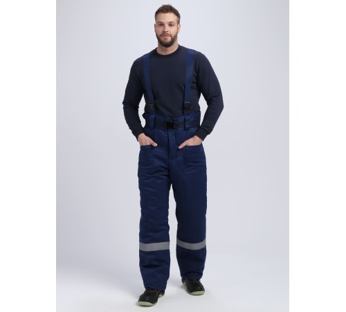Костюм зимний Труженик-Ультра СОП (тк.Смесовая,210) брюки, т.синий/лимонный
