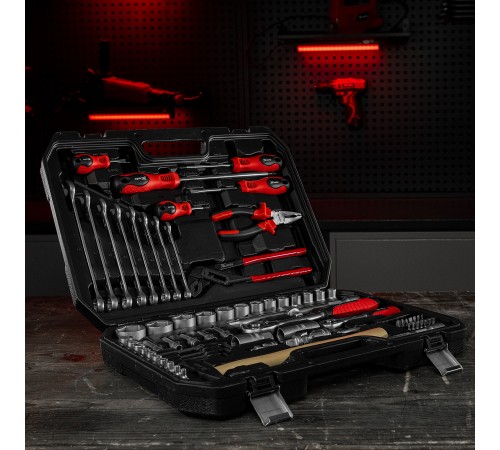Набор инструментов, 1/2", 1/4", пластиковый кейс 76 предметов MTX