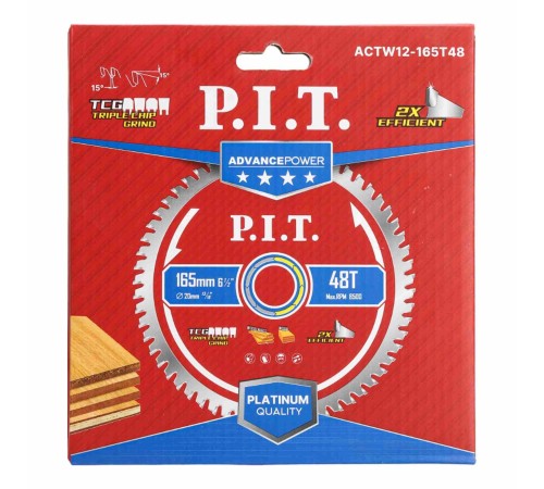 Диск пильный по дереву P.I.T. ACTW12-165T48