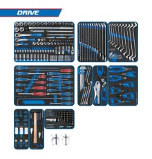 Набор инструментов 251 предмет, "DRIVE", для тележки, 10 ложементов KING TONY 934-251MRVD
