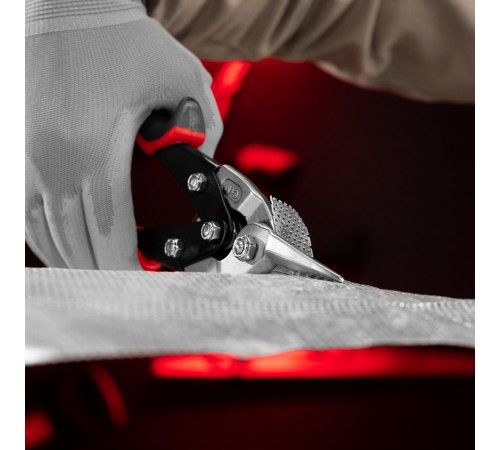 Ножницы по металлу, 250 мм, прямой рез, сталь CRMO, двухкомпонентные рукоятки, PRO Matrix