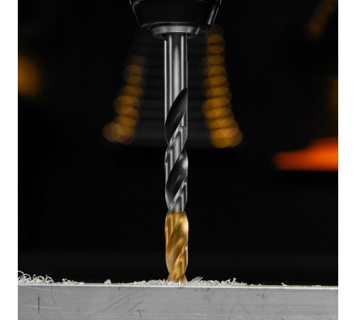 Сверло спиральное по металлу 10 x 133мм, Р6М5, Golden Tip, многогранная заточка Denzel