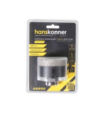 Коронка алмазная для УШМ, tilepro, 68 мм, вакуумн. Спекание алмазов, Hanskonner