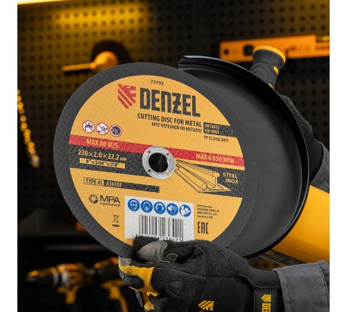 Круг отрезной по металлу, 230 х 2 х 22.2 мм Denzel