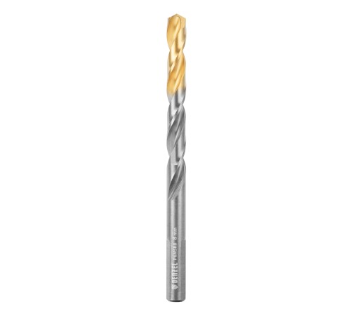 Набор сверл по металлу, 2-8мм, Р6М5К8-TiN, Golden Tip, 6 шт Denzel