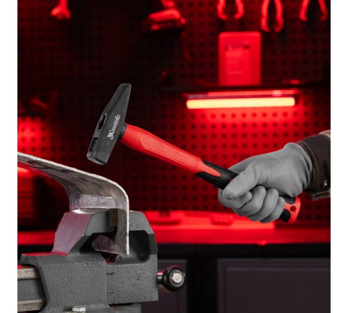 Молоток слесарный optimal, 400 г, фибергласовая обрезиненная рукоятка, квадратный боек Matrix