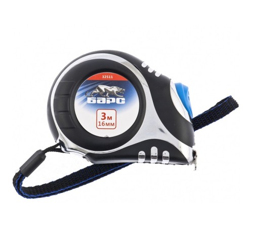 Рулетка Платинум,3 м х 16 мм,утолщенное полотно,автоматическая фиксация Барс
