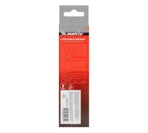 Стержни клеевые, прозрачные, 7 х 150 мм, в упаковке 6 шт Matrix