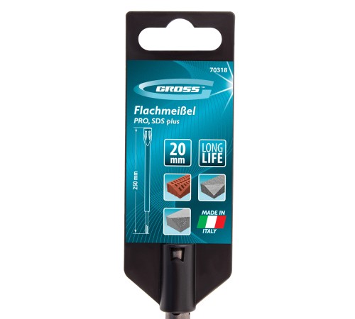 Зубило плоское 20 х 250 мм, Pro, SDS Plus Gross