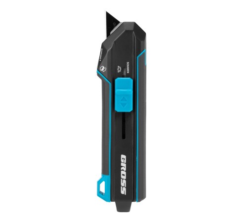 Нож-скребок выдвижной, 19мм, сменное лезвие, SK2, 5 запас. лезвий, алюмин. корпус GROSS