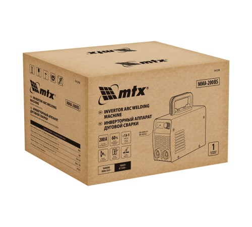 Инверторный аппарат дуговой сварки MMA-200BS, 200 А, ПВ 60% MTX