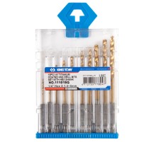 Набор сверл по металлу HSS Tin 1,5-5,0 мм, с шестигранным хвостовиком, 10 предметов KING TONY 11101SQ
