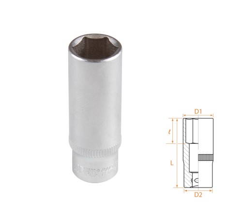 Головка торцевая глубокая шестигранная 1/4", 13 мм AFFIX AF00120013 Головка торцевая глубокая шестигранная 1/4", 13 мм AFFIX AF00120013