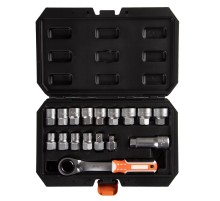 Набор торцевых головок с принадлежностями HEX 19 мм, 10-24 мм, 17 предметов AFFIX AF01917C