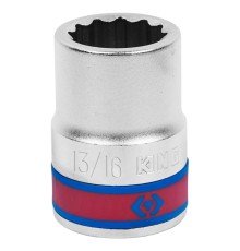 Головка торцевая стандартная двенадцатигранная 3/4", 13/16", дюймовая KING TONY 633026S Головка торцевая стандартная двенадцатигранная 3/4", 13/16", дюймовая KING TONY 633026S