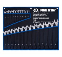 Набор комбинированных ключей, 6-32 мм, чехол из теторона, 26 предметов KING TONY 12D26MRN Набор комбинированных ключей, 6-32 мм, чехол из теторона, 26 предметов KING TONY 12D26MRN