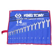 Набор комбинированных ключей, 8-24 мм, чехол из теторона, 14 предметов KING TONY 1215MRN01 Набор комбинированных ключей, 8-24 мм, чехол из теторона, 14 предметов KING TONY 1215MRN01
