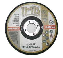 Абразивный шлифовальный диск IMA по металлу 125х6,4х22,23мм A24P изогнутый