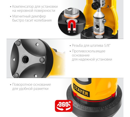 STAYER линейный лазерный нивелир LaserMax SLL-1 34960 Master STAYER линейный лазерный нивелир LaserMax SLL-1 34960 Master