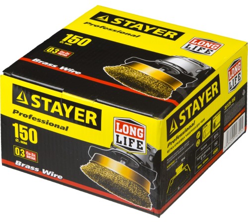 STAYER Ø 150 мм, щетка чашечная для УШМ 150 мм, 35125-150 STAYER Ø 150 мм, щетка чашечная для УШМ 150 мм, 35125-150