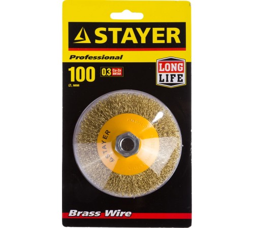 STAYER Ø 100 мм, щетка коническая для УШМ 35133-100 Профессионал STAYER Ø 100 мм, щетка коническая для УШМ 35133-100 Профессионал