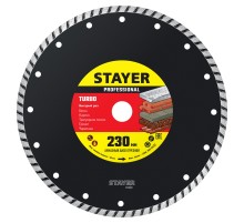 STAYER TURBO 230 мм (22.2 х 7 х 2.8 мм), сегментированный алмазный диск (3662-230)