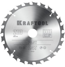 KRAFTOOL Fast, 210 х 30 мм, 24Т, пильный диск по дереву (36950-210-30)