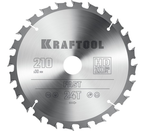 KRAFTOOL Fast, 210 х 30 мм, 24Т, пильный диск по дереву (36950-210-30) KRAFTOOL Fast, 210 х 30 мм, 24Т, пильный диск по дереву (36950-210-30)