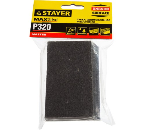 STAYER 100x68x42x26мм, P320, угловая, средняя жесткость, губка шлифовальная 3561-320