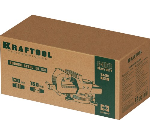 KRAFTOOL Forge-130/150, с регулировкой компенсации люфта, кованые стальные тиски (32700-150) KRAFTOOL Forge-130/150, с регулировкой компенсации люфта, кованые стальные тиски (32700-150)
