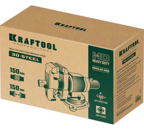 KRAFTOOL 3D-Steel, 150 мм, слесарные тиски (32704-150)