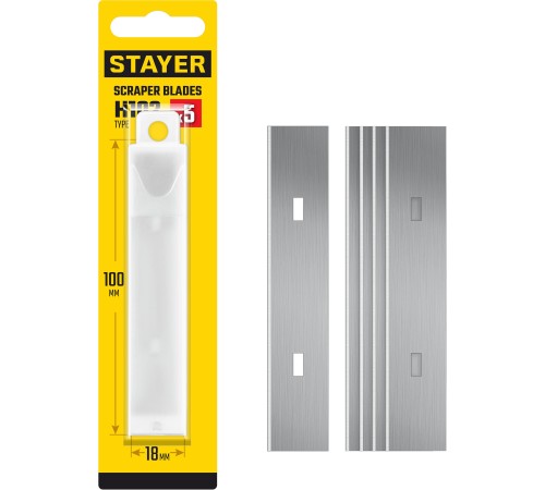 STAYER 100 мм, 5 шт, сменное лезвие для скребка 08515 (08515-S5) STAYER 100 мм, 5 шт, сменное лезвие для скребка 08515 (08515-S5)