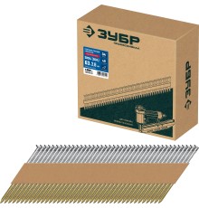 ЗУБР SN34 (D34) 63 х 2.8 мм, реечные гвозди рифленые оцинкованные, 4000 шт (305399-63)