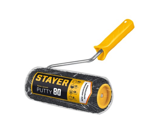 STAYER PUTTY 80 мм, 180 мм, 8 мм ручка, валик для шпатлевки, PROFESSIONAL (03642-18) STAYER PUTTY 80 мм, 180 мм, 8 мм ручка, валик для шпатлевки, PROFESSIONAL (03642-18)