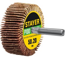 STAYER d 50 x 20 мм, P100, на шпильке d 6 мм, круг шлифовальный лепестковый (36607-100)