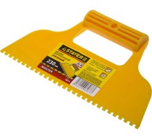 STAYER 230 мм, зубчатый 4 х 4 мм, пластмассовый, малярный шпатель (1022-4) STAYER 230 мм, зубчатый 4 х 4 мм, пластмассовый, малярный шпатель (1022-4)