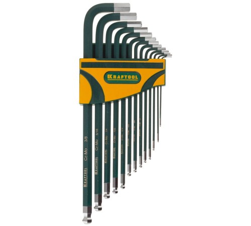 KRAFTOOL 13 шт., ключи имбусовые в наборе HEX INDUSTRIE 27444-H13 KRAFTOOL 13 шт., ключи имбусовые в наборе HEX INDUSTRIE 27444-H13