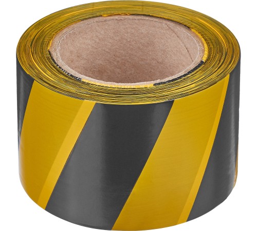 ЗУБР 75 мм, 200 м, желто-черная, лента сигнальная 12242-75-200