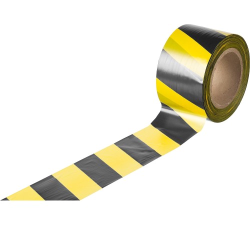 ЗУБР 75 мм, 200 м, желто-черная, лента сигнальная 12242-75-200